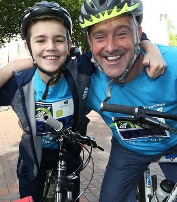 Dad and Lad bike riders